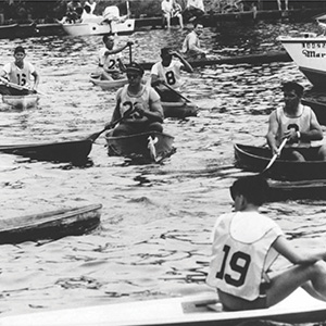 1st Annual France-Louisiana Festival Holds Pirogue Race on Bayou St. John in 1975